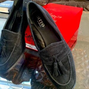 Black suede women shoes